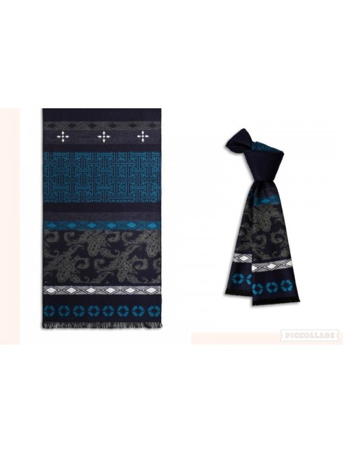 Designer Scarves, Blue/Grey/White