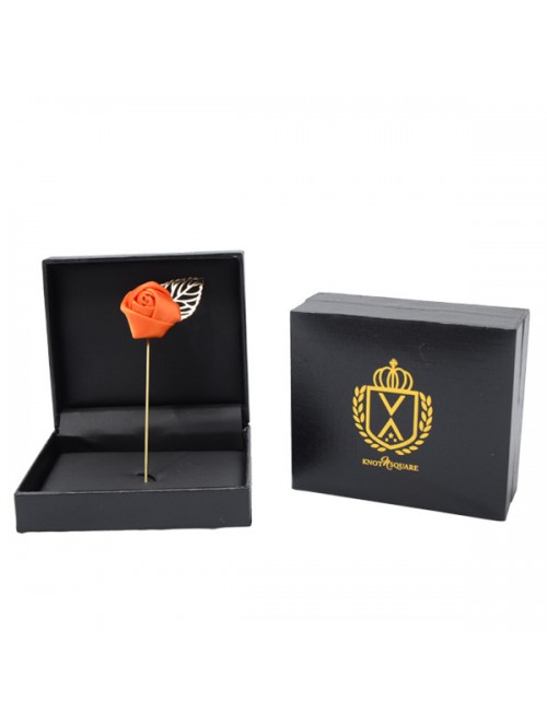 Flower With Gold Leaf, Orange