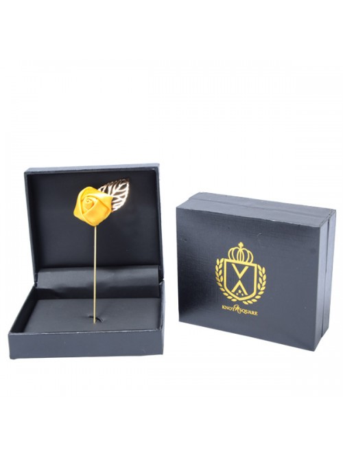 Flower With Gold Leaf, Yellow