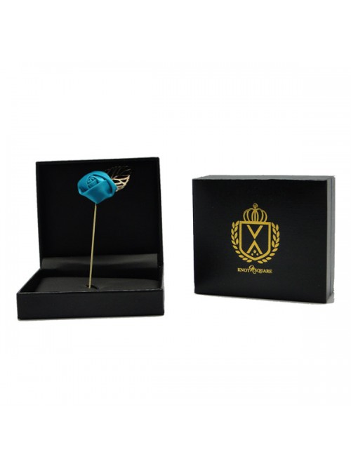 Flower With Gold Leaf, Turquoise
