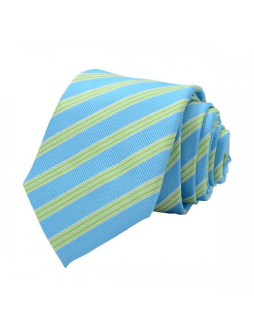 Regimental Stripe, Sky Blue/Green Including Pocket Square