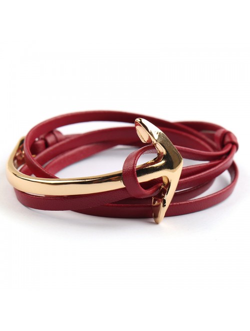Trendy Maroon  Anchor Rope Wristband