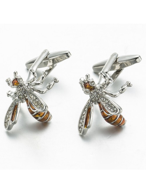 ENAMELED BUMBLE BEE CUFFLINK 