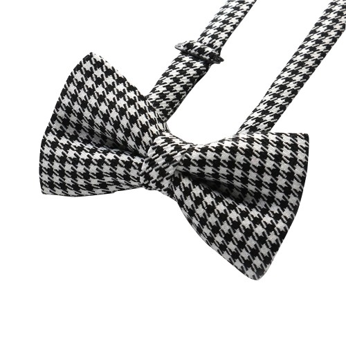 Stylish Check Bow Tie, Black/White
