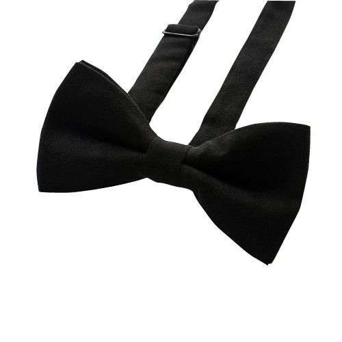 Elegant Solid Bow Tie, Black