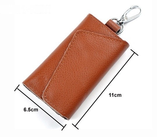Genuine Brown Leather Key Holder Wallet